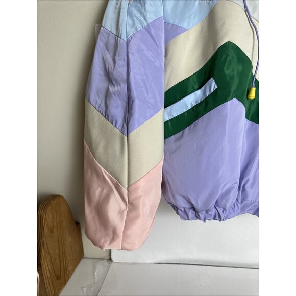 Cotton Sugar DoDo Clinique PASTEL COLOR PINK PURPLE WINDRUNNER JACKET 80s Style - Picture 5 of 16